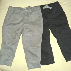 Cat & Jack Baby Boy Black Skinny Jeans and Gray Jogger Pants Set sz 12mths